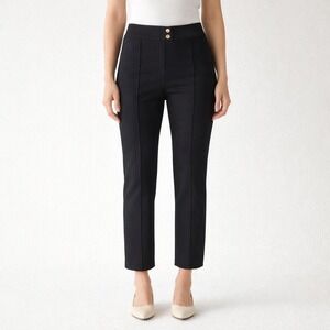 Spanx The Perfect Pant Slim Straight Black Trousers Womens M Seamed